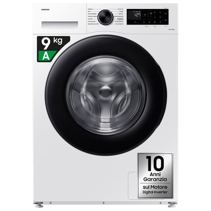 Samsung WW90CGC04DAEET Crystal Clean Lavatrice Carica Frontale 9 Kg 1400 rpm Classe A EcoBubble Digital Inverter Wi-Fi (85x60x55 cm) colore Bianco