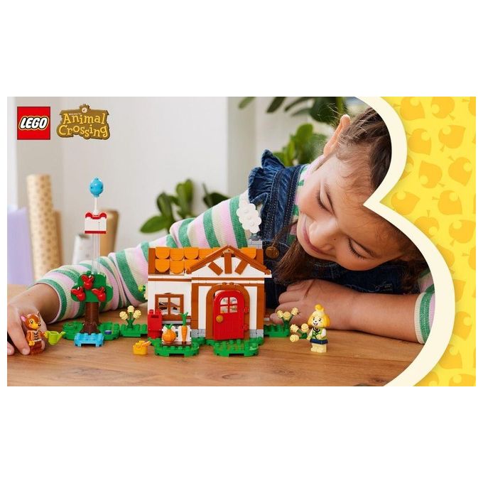 LEGO 77049 Animal Crossing – Isabelle’s House Visit, Set da Costruzione 389 Pezzi con 2 Minifigure, Eta' 6+