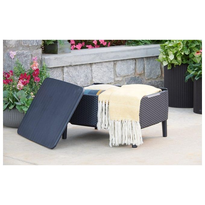 Keter Set da Giardino Salemo Lounge Composto da 2 Poltrone, Divano a 2 Posti e Tavolino, Grafite