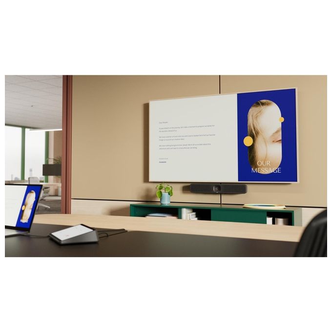 Logitech MeetUp 2 Videocamera per sale conferenze USB integrata barra video compatta con funzionalita' AI integrate compatibile con Microsoft Teams Zoom Rooms Google Meet e altro ancora - Grafite