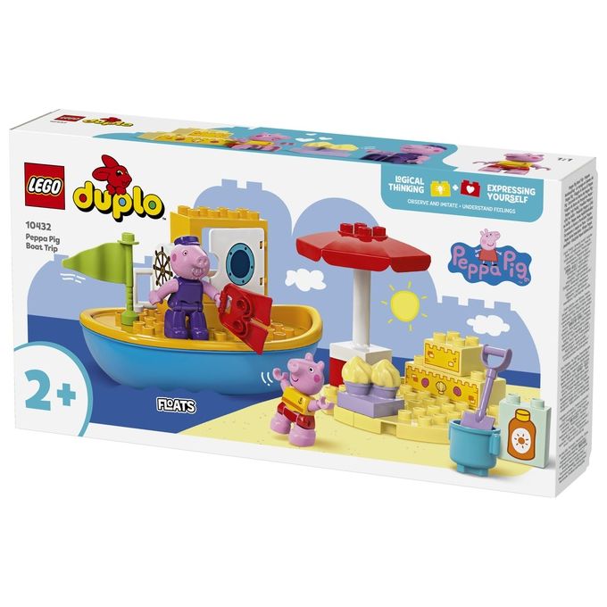 LEGO DUPLO Viaggio in Barca di Peppa Pig Giochi Educativi per Bambine e Bambini da 2 Anni Giocattolo per l'Apprendimento Prescolare da Costruire con 2 Personaggi Idea Regalo 10432