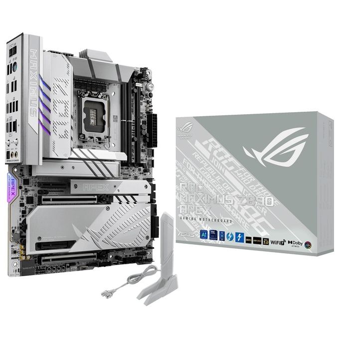 ASUS ROG Maximus Z890 Apex Scheda Madre Intel ATX 22122 Fasi di AlimentazioneSlot DDR5 PCIe 5.0 GPU di Nuova Generazione 6 Slot M.2 WiFi 7 AI Overclocking Slot PCIe Q-Release Slim