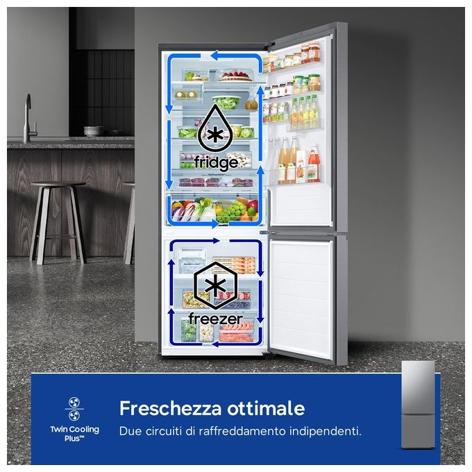 Samsung RB53DG706CS9 Frigorifero Doppia Porta Libera Installazione 538 Litri Classe Energetica C Metallico-Acciaio Inossidabile
