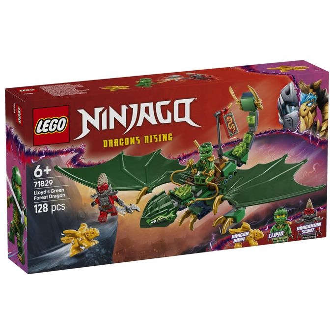 LEGO NINJAGO Drago della Foresta Verde di Lloyd - Figura Giocattolo Snodabile da Costruire Set con 2 Minifigure Armi e Cucciolo Dorato Giochi per Bambini e Bambine da 6 Anni Idea Regalo 71829