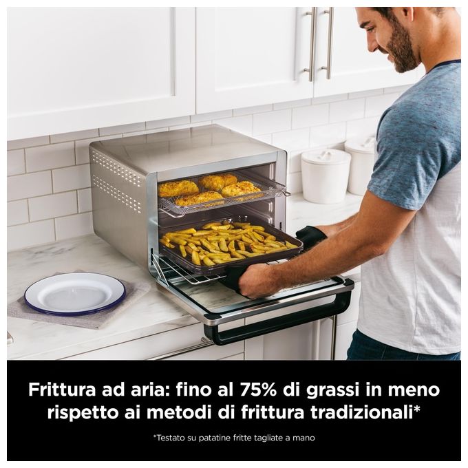 Ninja DT200EU Foodi Forno Multifunzione 10 in 1 29 Litri 2400W Nero-Argento
