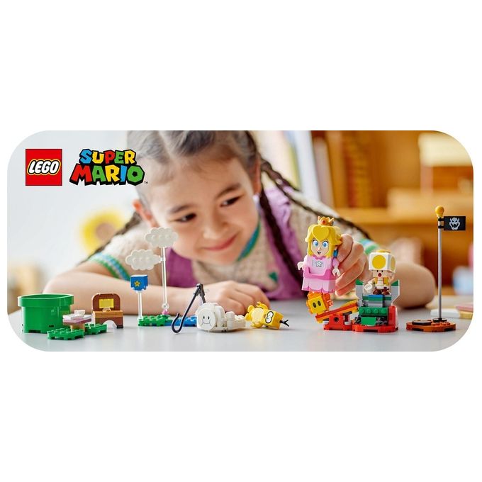 Lego Super Mario Avventure di Peach Interattiva Giocattolo con 4 Personaggi Nintendo tra cui la Principessa e un Toad Giallo
