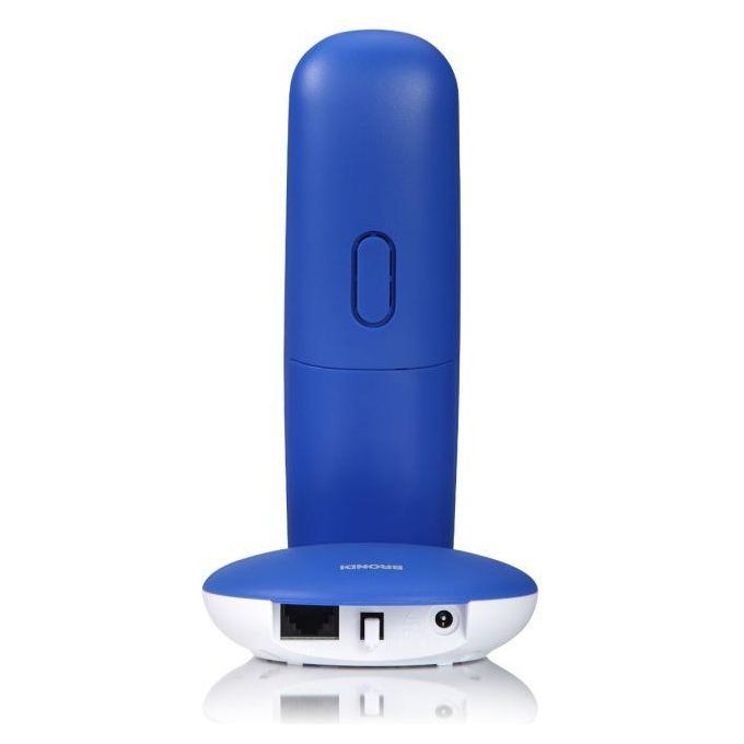 Brondi Telefono Cordless Lotus Bianco-Blu Big Display Sveglia Id Chiamate Fino 5 Portatili