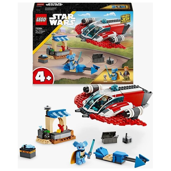 LEGO Star Wars 75384 The Crimson Firehawk, Starter Set con Astronave Giocattolo, Speeder Bike e 3 Personaggi, Regalo Bambini 4+