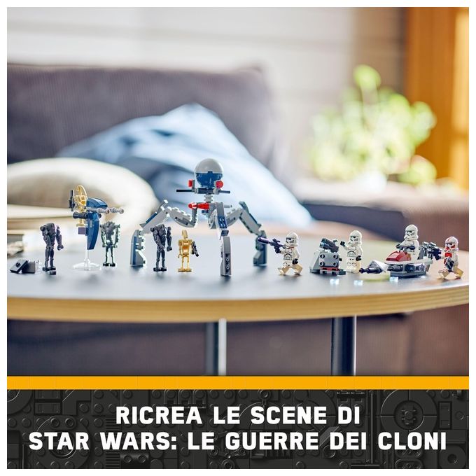 Lego, Battle Pack Clone Trooper e Battle Droid, Set Costruzioni Star Wars 75372