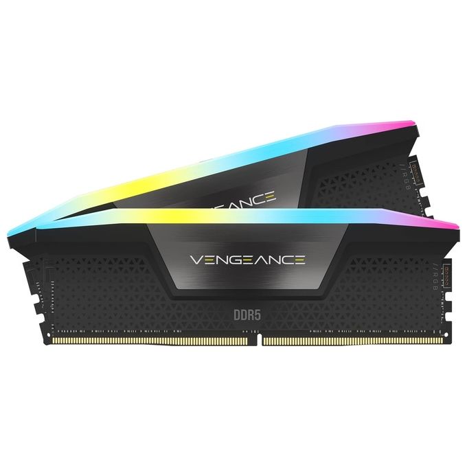 CORSAIR VENGEANCE RGB DDR5 RAM 16GB (2x8GB) 5200MHz CL40 Intel XMP Memoria per Computer Compatibile con iCUE - Nero (CMH16GX5M2B5200C40)