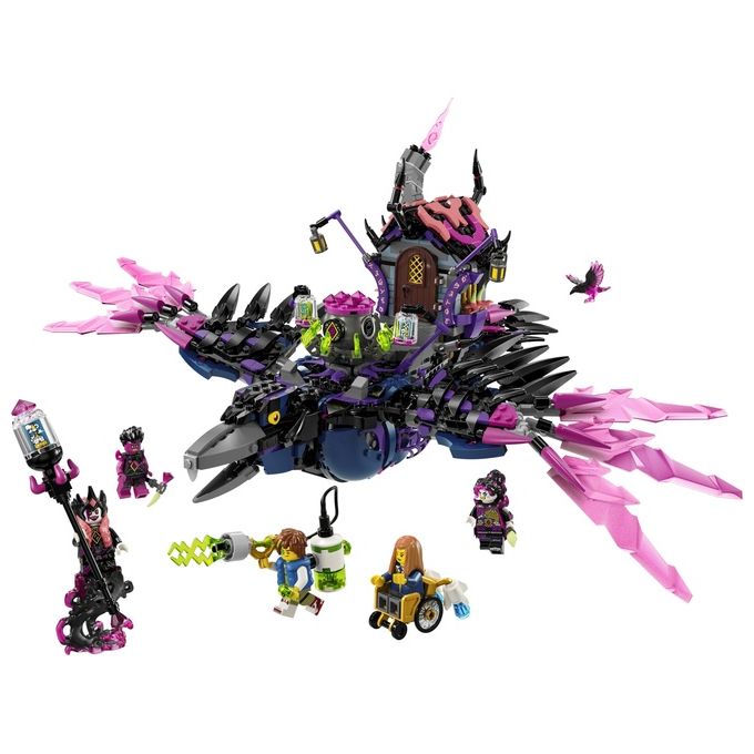 Lego Dreamzzz 2 in 1 Corvo di Mezzanotte della Mai-Strega, Giocattolo d'Avventura Trasformabile in Casa o Ragno, con 6 Personaggi
