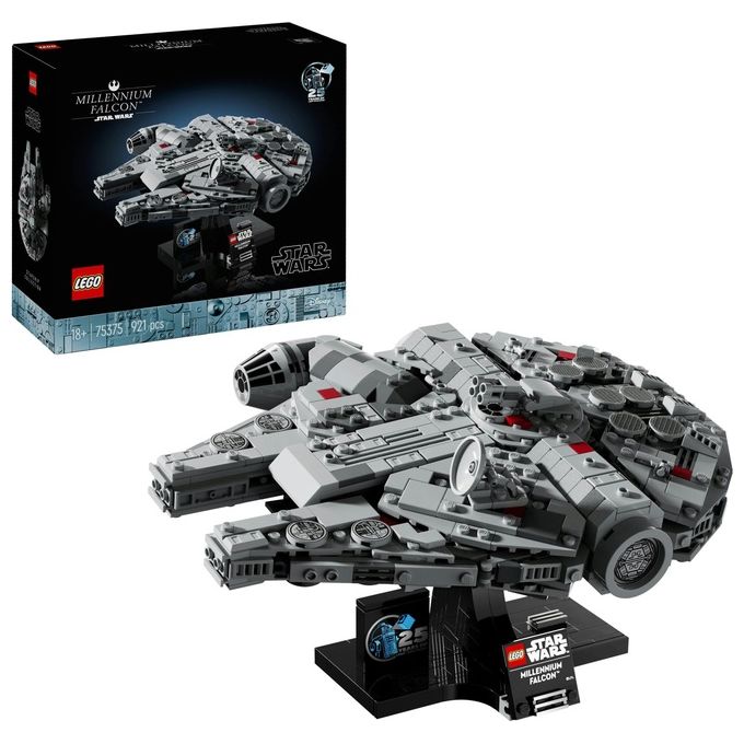 LEGO Star Wars 75375 Millennium Falcon, Modellino da Costruire di Astronave per Adulti, Idee Regalo Lui, Lei, Marito o Moglie