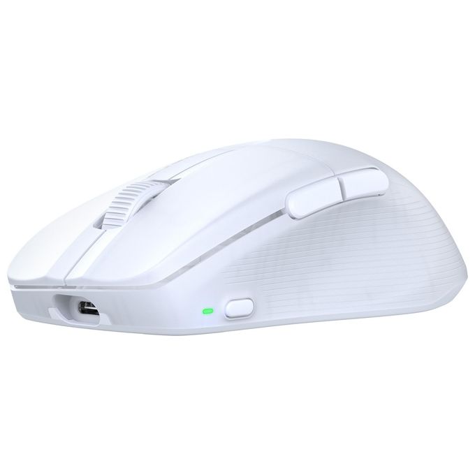 Turtle Beach Pure Air - Mouse da gioco RGB wireless ergonomico e ultraleggero con sensore ottico a 26K DPI dotato di batteria da 125 ore illuminazione RGB - Bianco