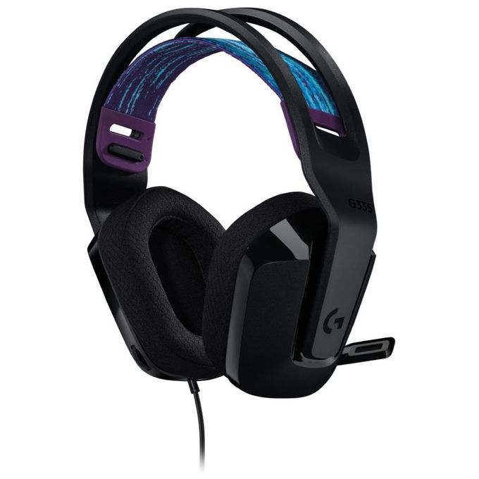 Logitech G335 Cuffie Gaming Cablate Microfono Flip to Mute Jack Audio da 3.5mm Nero