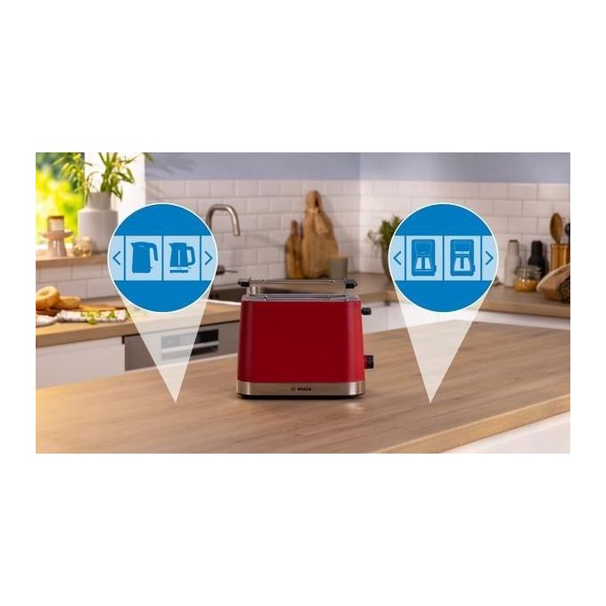Bosch TAT4M224 Tostapane 2 Fette 950W Rosso