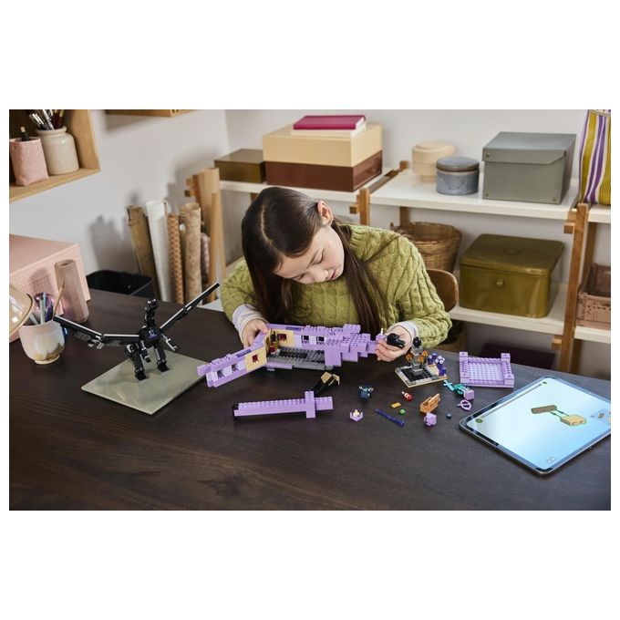 LEGO Minecraft L'Enderdrago e la Nave dell'End Giocattolo del Bioma con Drago Personaggi Mob e Accessori Giochi d'Avventura per Bambini e Bambine da 8 Anni Idea Regalo Fan del Videogioco 21264