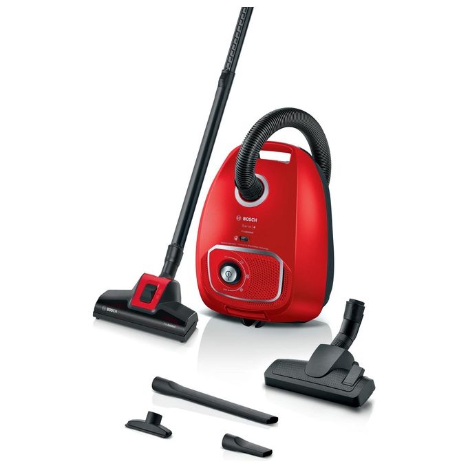 Bosch BGB41PET1 Serie 4 Aspirapolvere con Sacco a Traino Potenza 600 Watt Capacita' 4 Litri ProAnimal colore Rosso