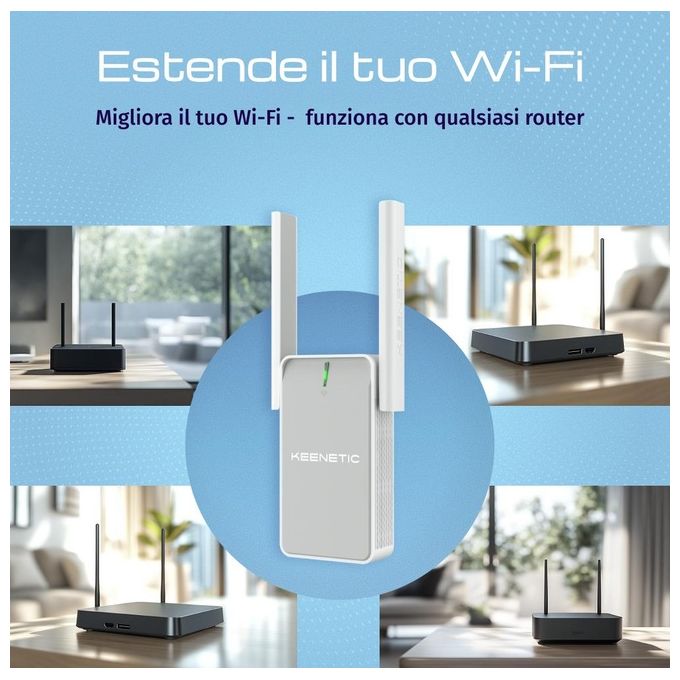 Keenetic Buddy 6 AX3000 Mesh Wi-Fi 6 Range Extender con Porta Gigabit Ethernet