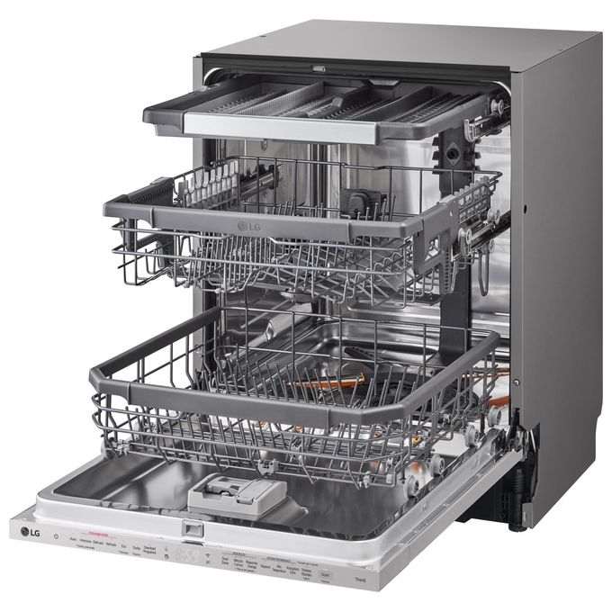 LG QuadWash DB365TXS Lavastoviglie a Scomparsa Totale Classe Energetica B 14 Coperti Vapore Wi-Fi