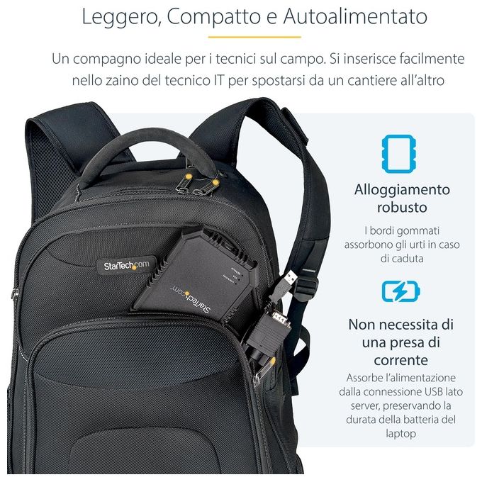 Startech.com Adattatore crash cart portatile per PC con alloggiamento antiurto - Console KVM USB con trasferimento di file e Acquisizione Video