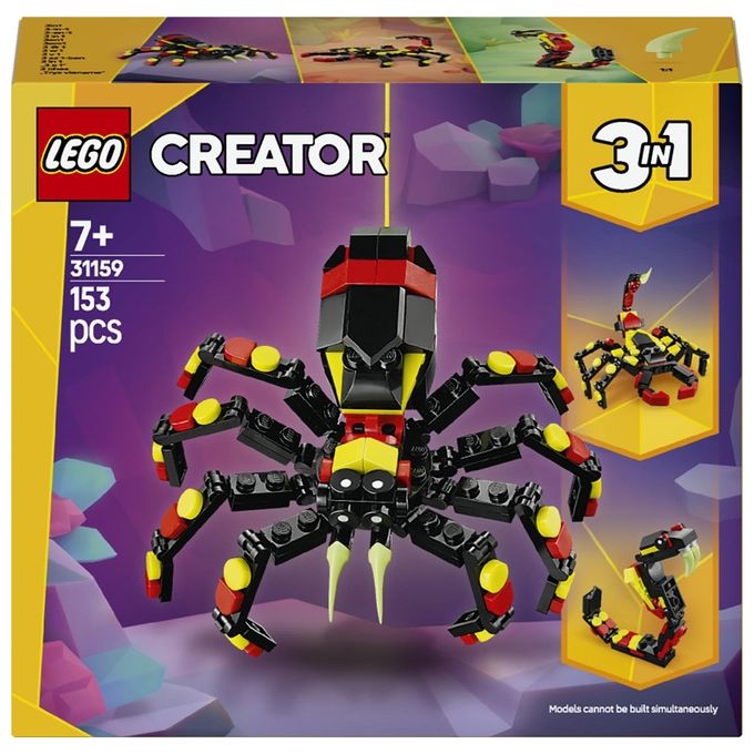 LEGO Set Animali Selvatici 31159 Ragno Trasformista Creator 3 in 1 Modellismo Creativo e Divertente per Appassionati di Costruzioni