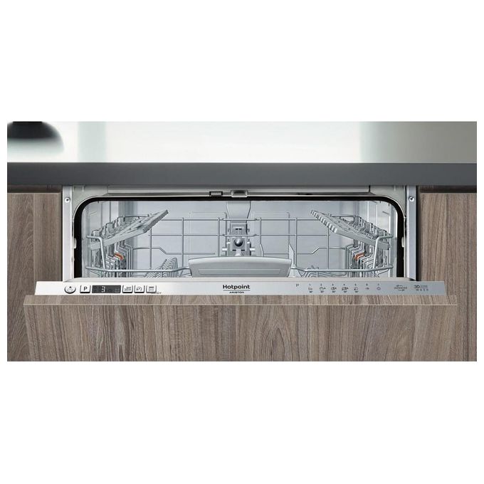 Hotpoint HI 5030 W Lavastoviglie da incasso a Scomparsa Totale 14 Coperti Classe energetica D 14 programmi Motore Inverter Terzo cesto 60 cm Argento