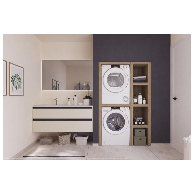 Candy RapidÓ ROE H8A3TSEX-S Asciugatrice a pompa di calore 8Kg Classe A+++ motore Inverter Easy case Kilo detector programma lana controllo remoto bianco  596x611x850