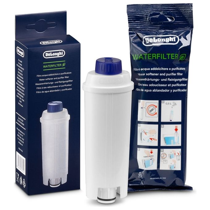 De’Longhi DLSC002 – Filtro Acqua Purificatore e Addolcitore – Compatibile con Macchine da Caffe' ECAM, ETAM, ESAM, Magnifica, Eletta, Dinamica, BCO