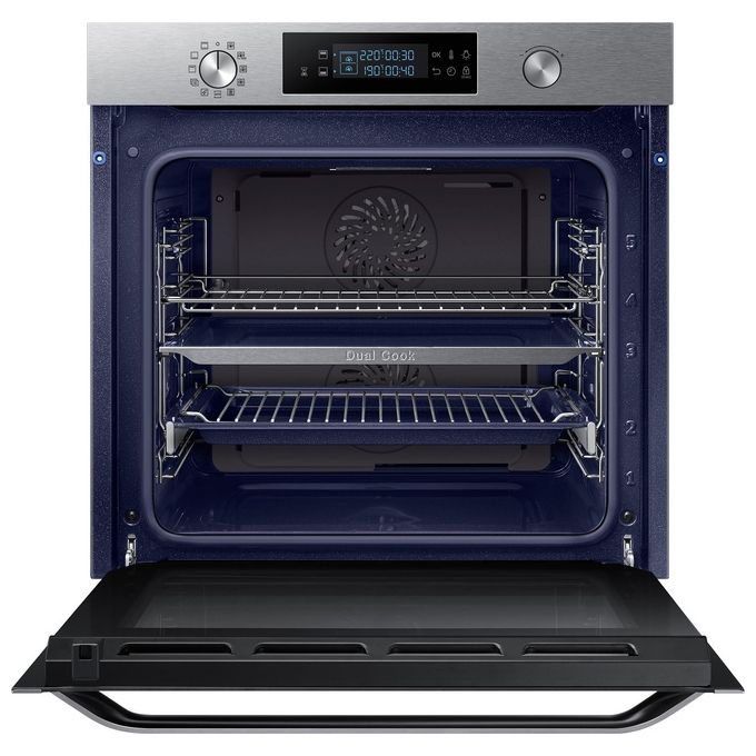Samsung NV75K5541RS Serie Avant Dual Cook Forno Elettrico Multifunzione da Incasso Catalitico Doppia Ventola Capacita' 75 Litri Classe energetica A 50 Funzioni 60 cm Acciaio Inox