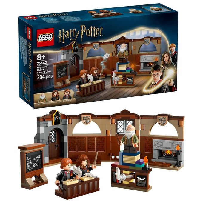 LEGO Harry Potter Castello di Hogwarts: Lezione di Incantesimi con 3 Minifigure da Collezione tra cui Hermione Granger e Ron Weasley con Funzione di levitazione Giochi per Bambini e Bambini da 8 Anni