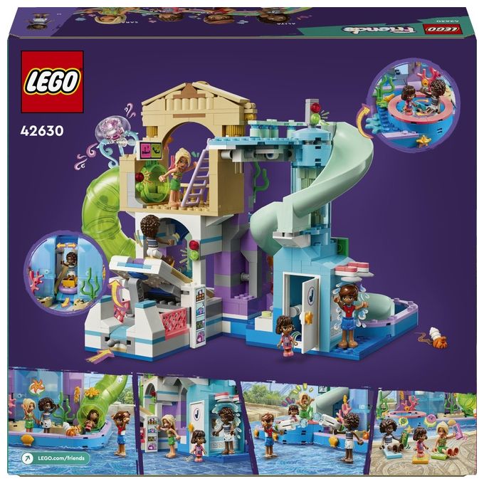 LEGO 42630 Friends Parco Acquatico di Heartlake City Giochi Creativi per Bambine e Bambini da 8 Anni in su da Costruire con Scivoli per l'Acqua 4 Personaggi e Accessori Idee Regalo di Compleanno