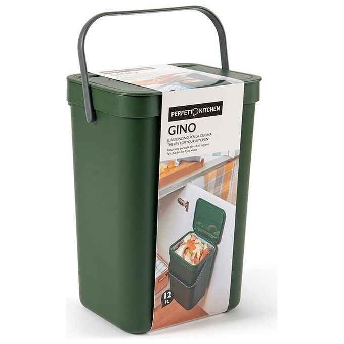 Perfetto Pattumiera Umido Gino 12 Litri Verde