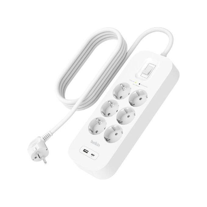 Belkin Connect Bianco 6 Prese AC Cavo di Alimentazione da 2mt