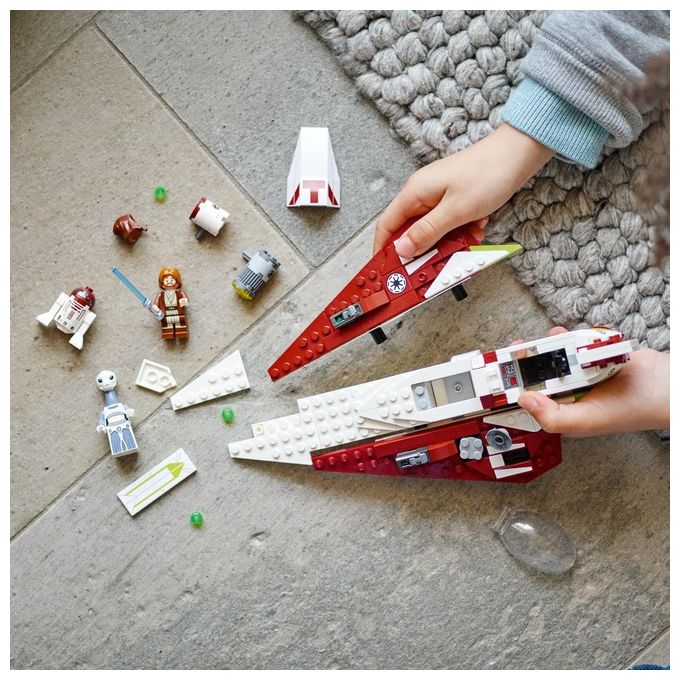 LEGO Star Wars 75333 Jedi Starfighter di Obi-Wan Kenobi, Set l'Attacco dei Cloni con Droide e Minifigure Taun We, Spada Laser