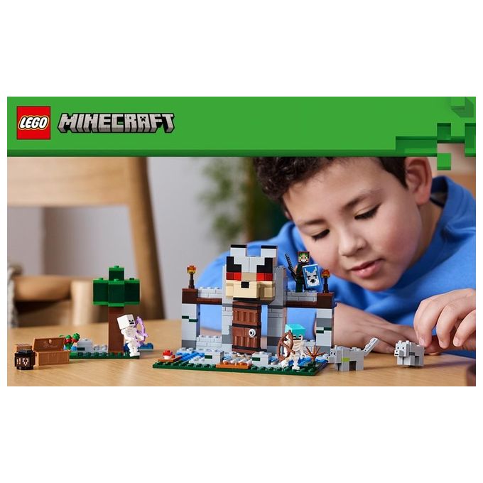 LEGO Minecraft Il Castello del Lupo Giocattolo da Costruire con il Personaggio del Domatore 2 Animali e 2 Scheletri con Armi Giochi di Ruolo per Bambini e Bambine da 8 Anni in su Idea Regalo 21261