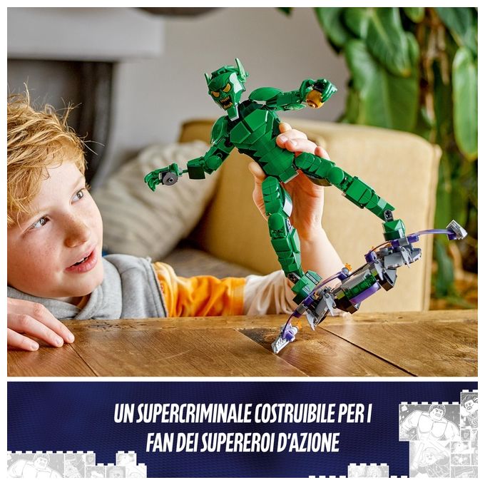 LEGO Marvel 76284 Personaggio Costruibile di Goblin, Gioco per Bambini 8+, Action Figure Snodabile del Nemico di Sider-Man