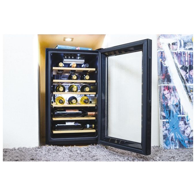 Candy CWCEL 210 DiVino Cantinetta Vino 21 Bottiglie Classe energetica G 7 ripiani cromati 70 cm Nero