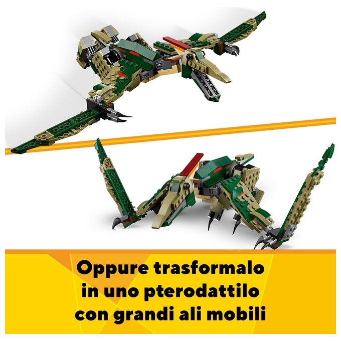 LEGO Creator 3 in 1 T. Rex Dinosauro Giocattolo Trasformabile in 3 Modellini Snodabili come Triceratopo e Pterodattilo Giochi per Bambini e Bambine da 9 Anni Idea Regalo di Compleanno 31151