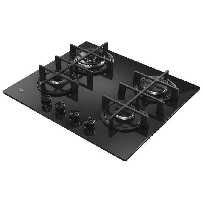 Candy Moderna CVG6BR4WTB Piano Cottura Nero da Incasso 60cm Gas 4 Fornelli