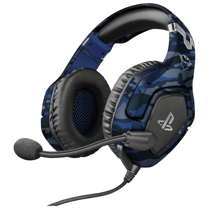 Trust Gaming GXT 488 Forze Cuffie Gaming con Licenza Ufficiale PlayStation 4 Microfono Ripiegabile e Archetto Regolabile Blu