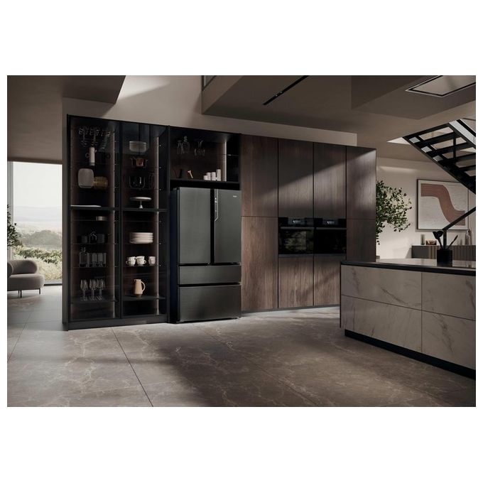 Haier FD 100 Serie 7 HB26FSNAAA Frigorifero Side-by-Side Libera Installazione 750 Litri Classe Energetica E Argento-Titanio