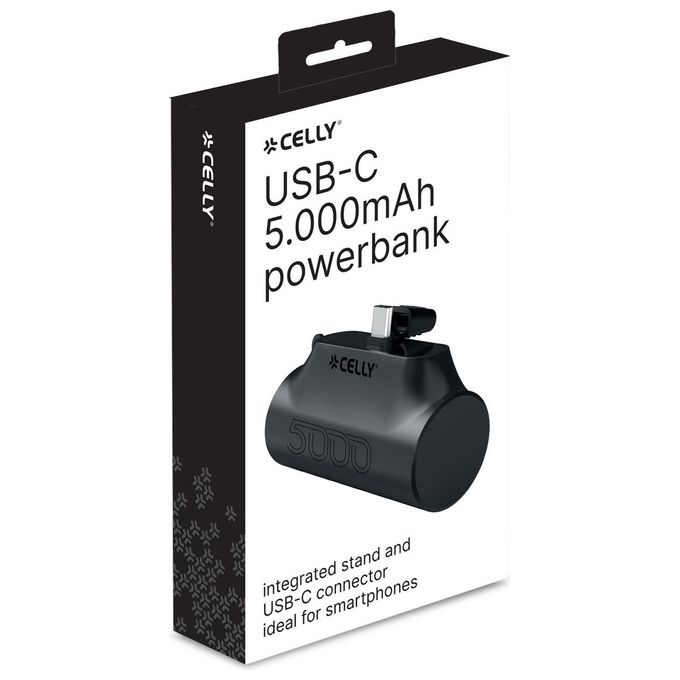 Celly PowerBank Compact Usb-C 5000mAh Nero