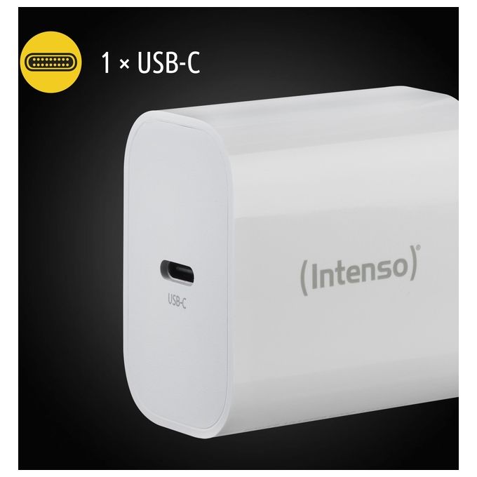 Intenso Power Adapter W20C Caricatore USB-C da 20 Watt Bianco