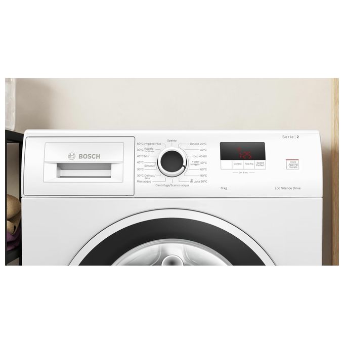 Bosch WGE03200IT Serie 2 Lavatrice Carica Frontale 8 Kg 1200 rpm Classe A EcoSilence Drive ActiveWater Plus (85x60x59 cm) colore Bianco