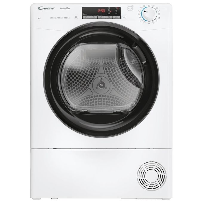 Candy CRO4 H7A2TBE-S - Asciugatrice Pompa di Calore Slim 7 kg, Classe E, Wi-Fi-BT Smart Pro + Sensore Kg + Programmi Delicati, (85 × 60 × 48 cm), Bianco.