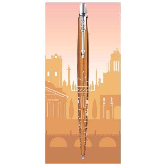 Parker Jotter Penna a Sfera Edizione Speciale Rome Bronze Ct Punta Media con Inchiostro Blu Confezione Regalo