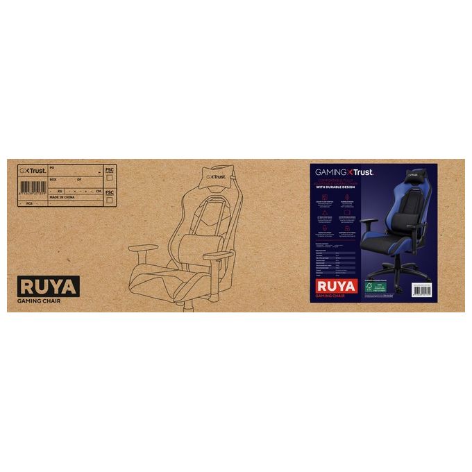 Trust GXT 714 RUYA Sedia per Gaming Universale Nero-Blu