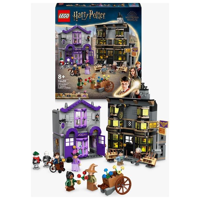 LEGO Harry Potter Olivander e Madama McClan: Abiti per Tutte le Occasioni 2 Modelli di Negozi Giocattolo da Costruire con 6 Minifigure Giochi Creativi per Bambini da 8 Anni da Collezione 76439