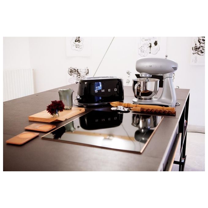Smeg TSF02BLEU Estetica 50's Style Tostapane 4 Fette 6 Livelli di Doratura Nero