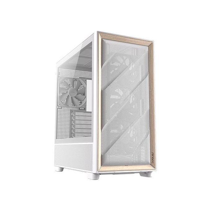 Antec Flux Wood White 5 Ventole Pwm Incluse Pannello Frontale ad Alto Flusso d'aria con Legno di Betulla Type-C Radiatore da 420mm e Supporto per Scheda Madre con Connessione Posteriore